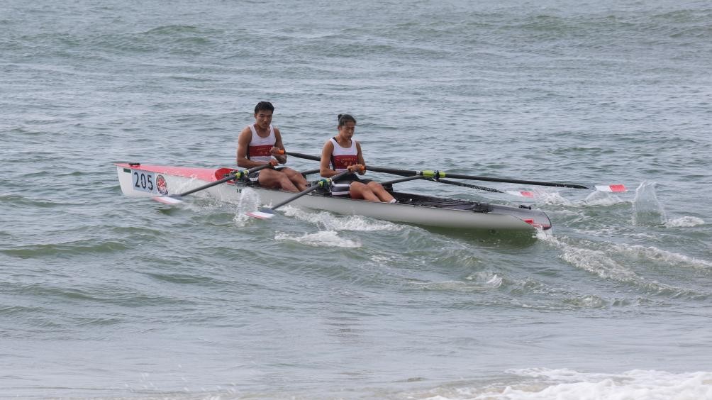 全运会海岸赛艇 广东队王云飞/张桂萍夺得混合双人双桨冠军