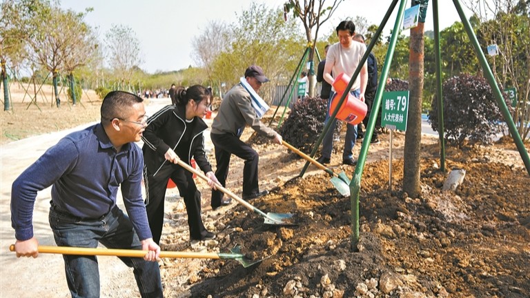 广州市五级人大代表开展“我为全运种棵树”植树活动