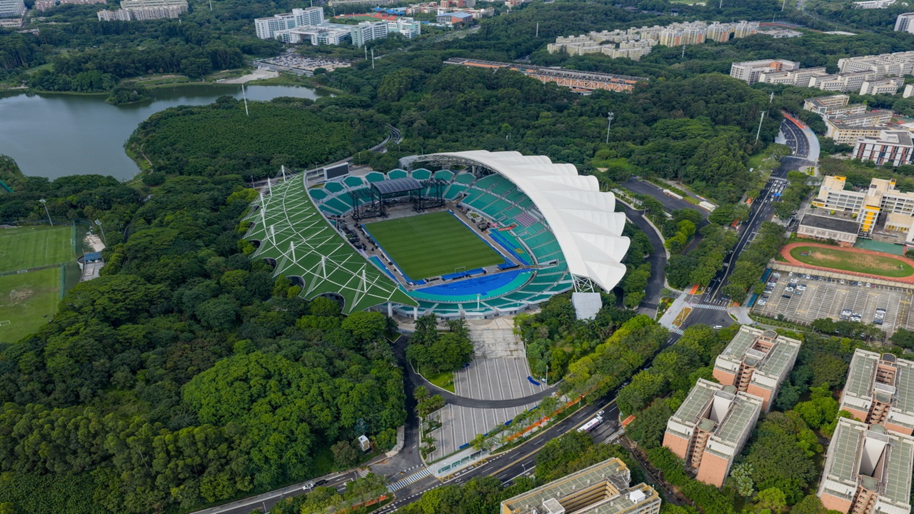 广州大学城体育中心体育场和环场路