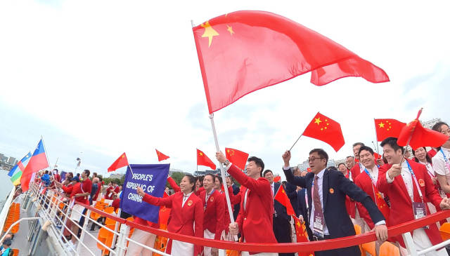 巴黎奥运中国体育代表团。图源：新华社